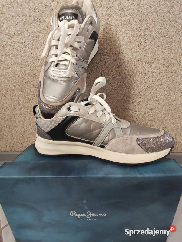 Pepe Jeans london sneakersy sportowe metaliczne skóra Damskie Kielce