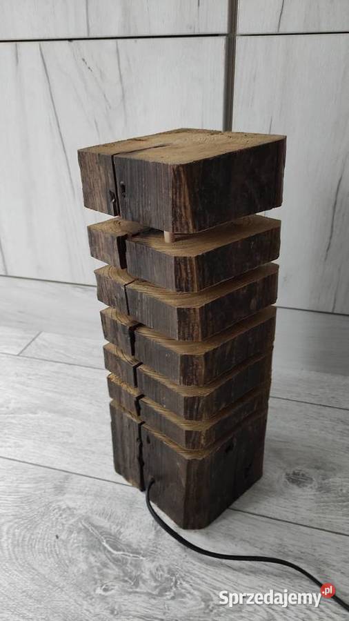 Lampa drewniana loftowa handmade Olsztyn