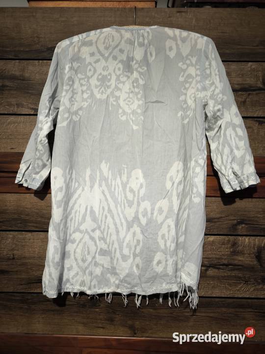 Tunika koszula oryginalna projektanta Lauren szary/srebrny Bluzki i koszule Borkowo