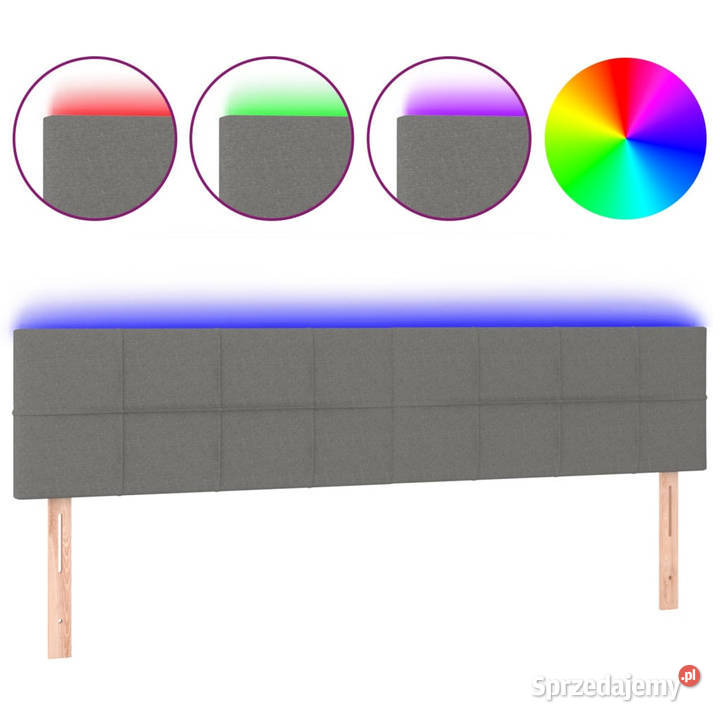 Zagłówek do łóżka z LED ciemnoszary 200x5x7888