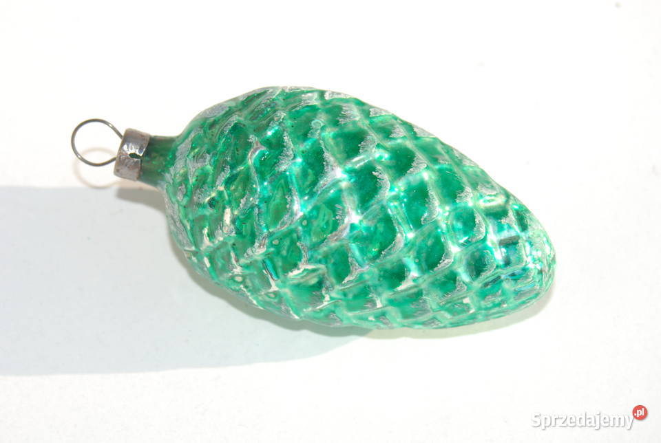Stara ozdoba choinkowa bombka szyszka zielona Cieszyn