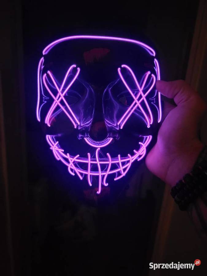 Dwie maski led neonowe hallowen Mrągowo