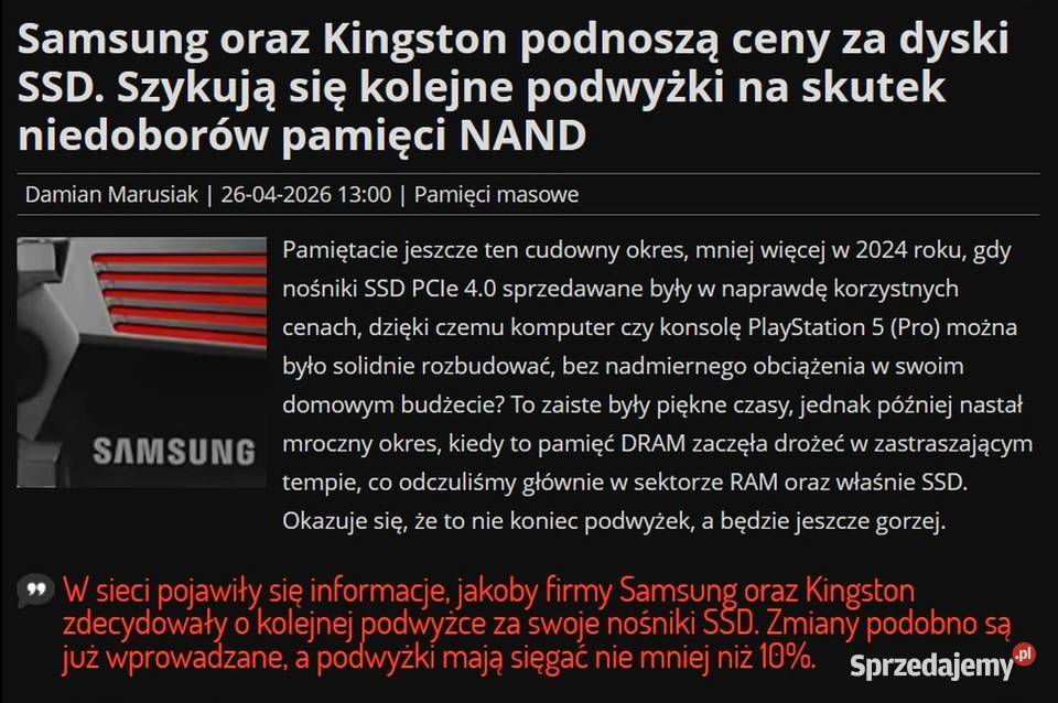 Dysk SSD Kingston Fury Renegade SFYRD4000GB 4TB Tarnów