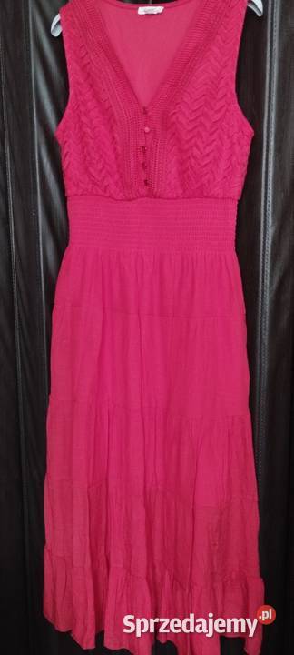 Sukienka czerwona efektowna długa letnia z USA Wrocław