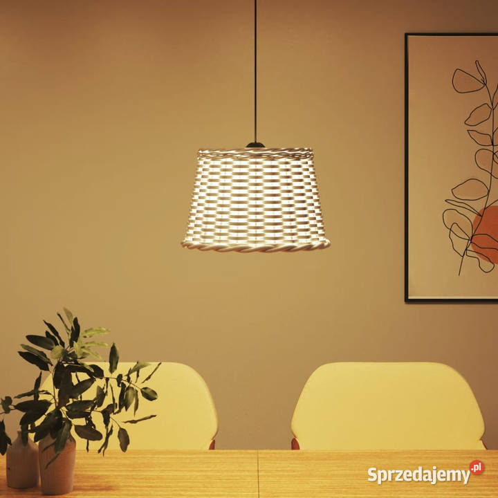Klosz lampy wiszącej biały 40x26 wiklina Warszawa