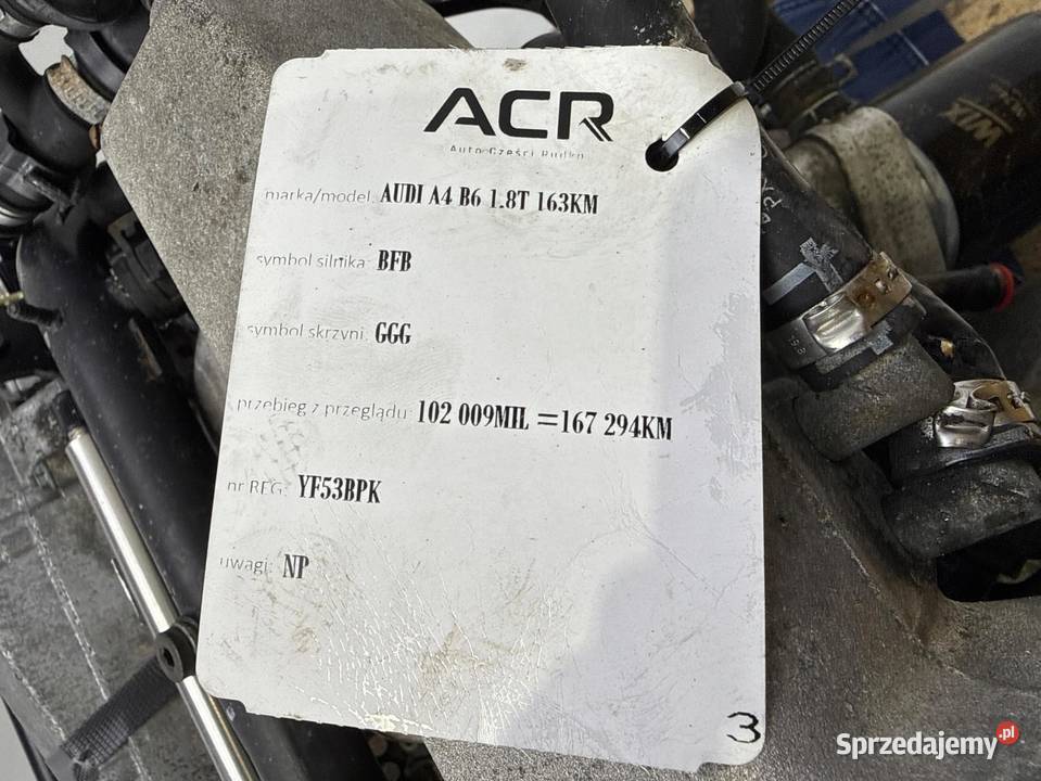 SILNIK BFB Audi A4 B6 B7 18 T TURBO 163 Rudka sprzedam