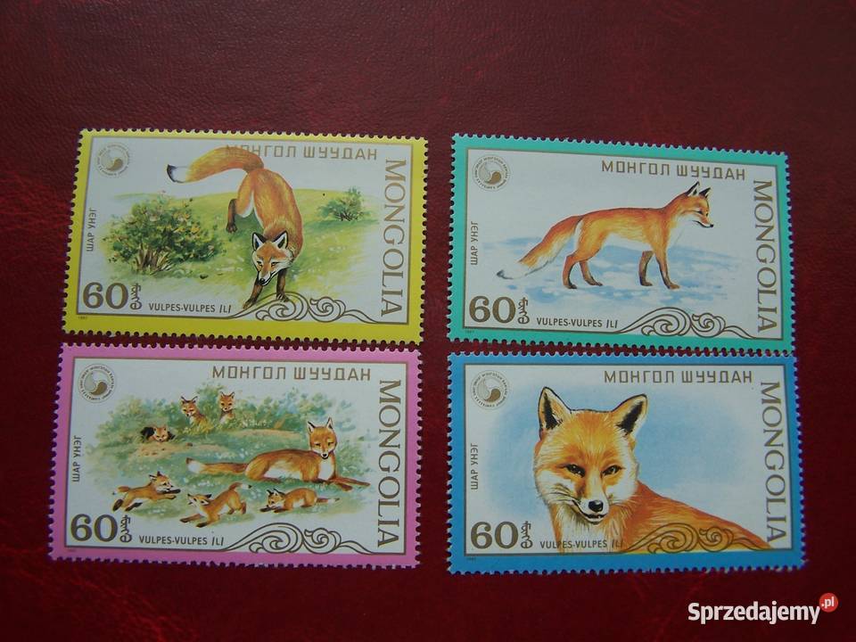 Mongolia 1987 MNH Mi 193437 Fauna Zwierzęta Lis śląskie Tychy