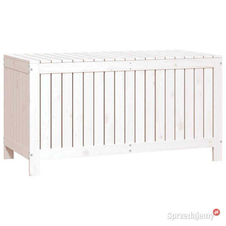 Skrzynia ogrodowa biała 121x55x64 lite drewno mazowieckie