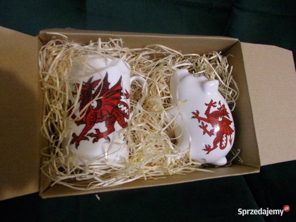 Porcelanowy komplet Kubek i skarbonka ze smokiem Warszawa