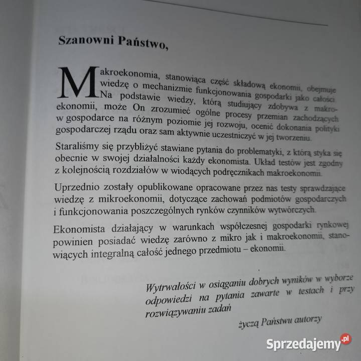 Testy sprawdzające z makroekonomii książki