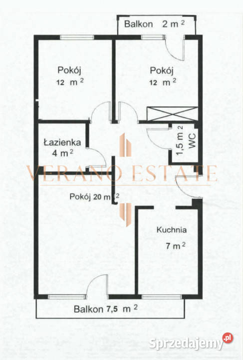3 pokoje 57 m w Centrum 2 balkony Rok budowy 1958 Warszawa