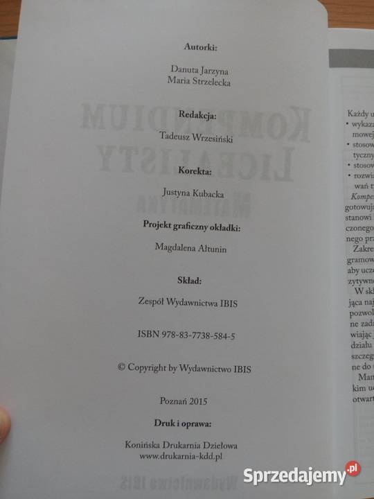 Kompendium Licealisty Matematyka sprzedam