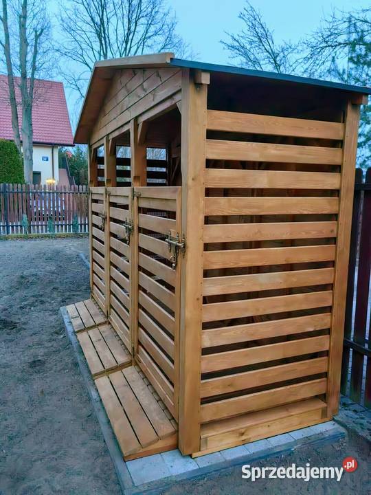 Wiata śmietnikowa drewniana 314 x 11m zabudowa śląskie Kalety