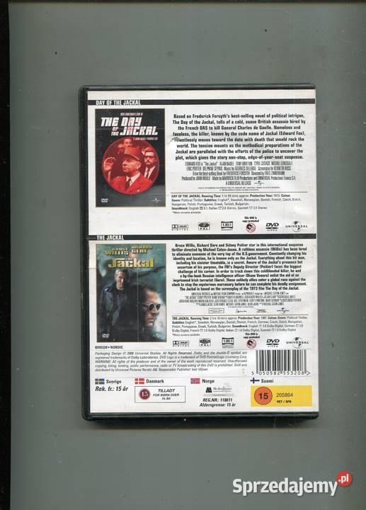 The Day of the Jackal The Jackal Film DVD 2 płyty Szczecin
