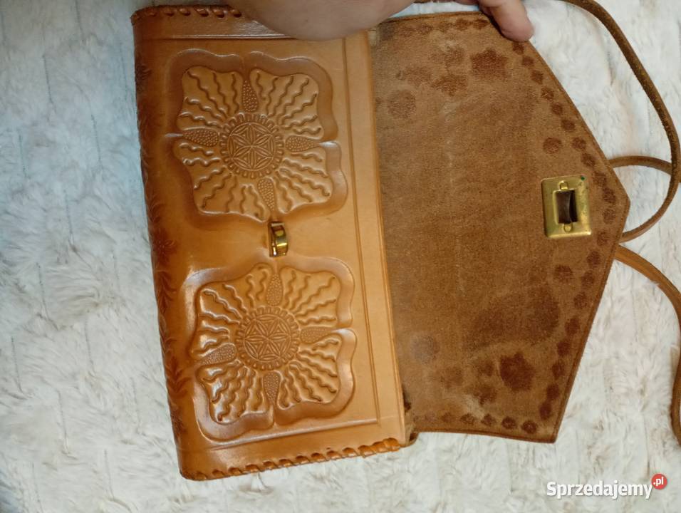 Real Leather Brązowa skórzana torebka z Madrytu małopolskie Kraków