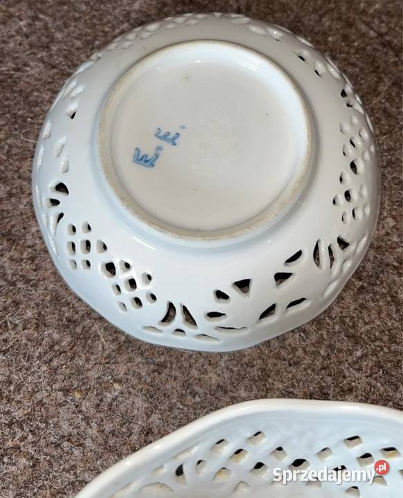 Miseczka ażurowa kwiatki ręcznie zdobiona Porcelana i szkło Gdańsk sprzedam