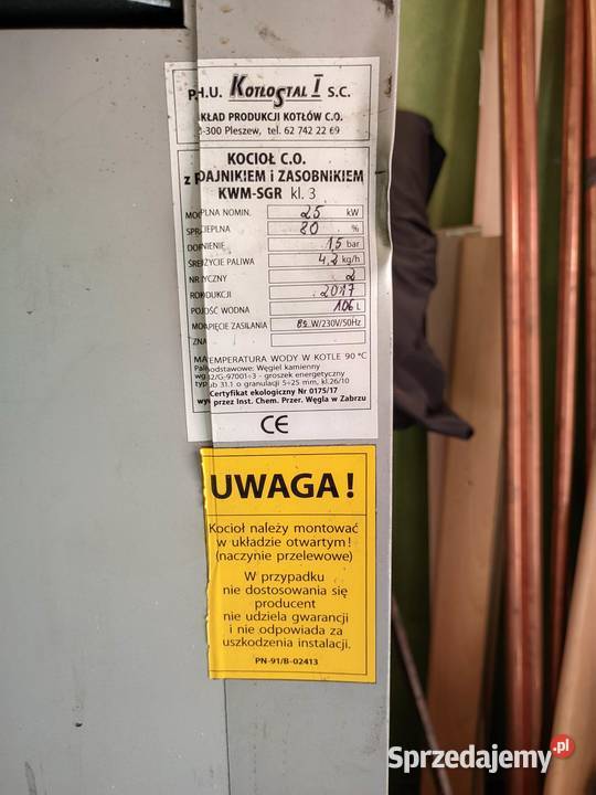 Kocioł CO z podajnikiem węgiel ekogroszek drewno Wołów sprzedam