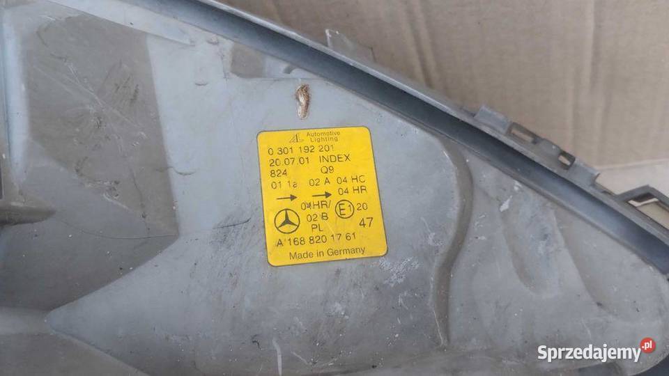 Lampa Przód Lewa Mercedes W168 AKlasa 0104r Lift osobowe
