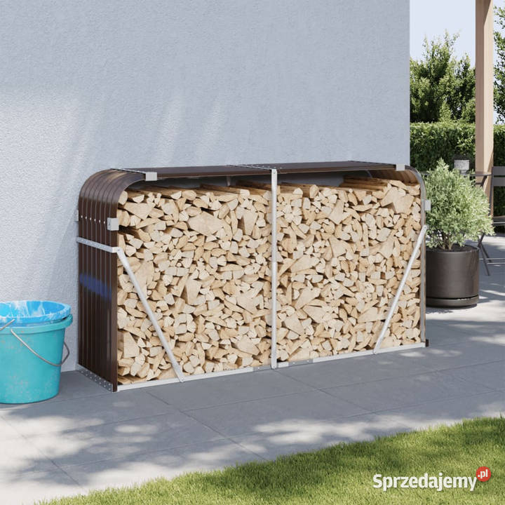 Stojak na drewno brązowy 180x45x100 stal mazowieckie Warszawa