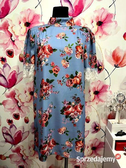fashion union sukienka imprezowa kwiaty floral zielony Choszczno