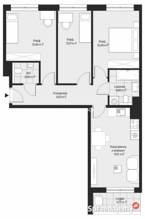 Mieszkanie Kraków Piasta Kołodzieja 7096m2 4pok apartamentowiec