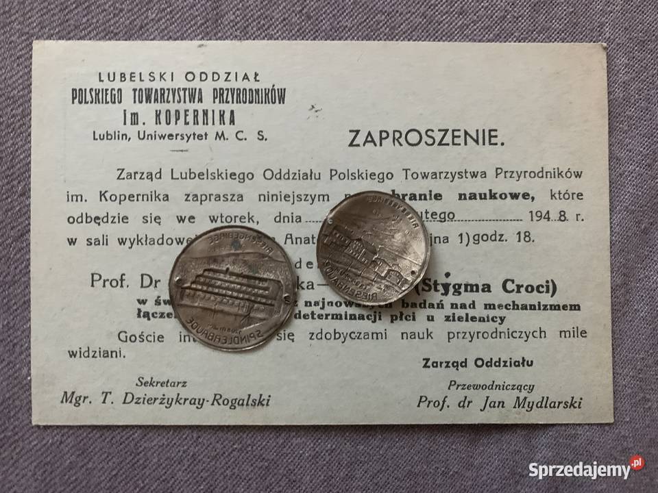 Zaproszenie naukowe Lublin uniwersytet MCS 1948 Łowicz