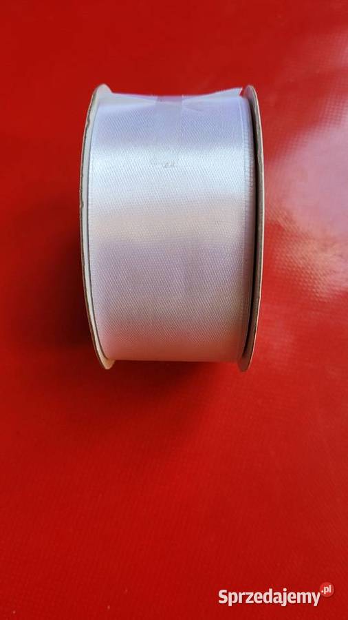 Biała wstążkataśma satynowa 38 mm Piekary Śląskie