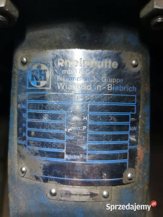 Pompa pionowa Rheinhtte RWSE 40160 C11 stal Kołbaskowo sprzedam
