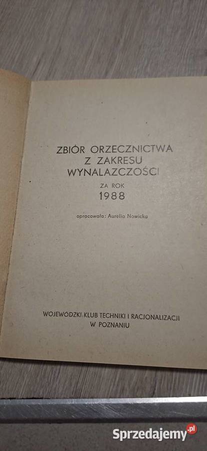 Pierwsze wydanie Zbiór orzecznictwa wynalazczość Łęczyca