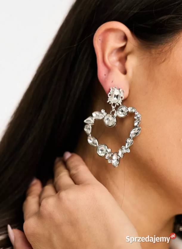 ASOS Bogato zdobione kolczyki serca z Londynu Kraków sprzedam