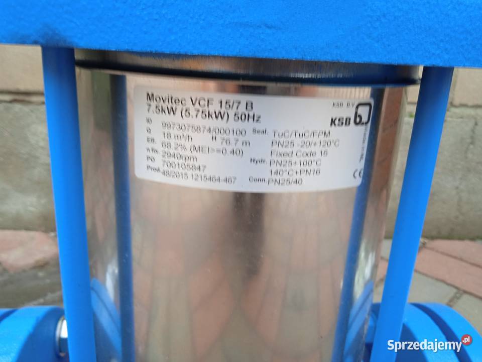 Pompa odśrodkowa KSB Movitec VCF157B Nawadnianie Nowy Tomyśl