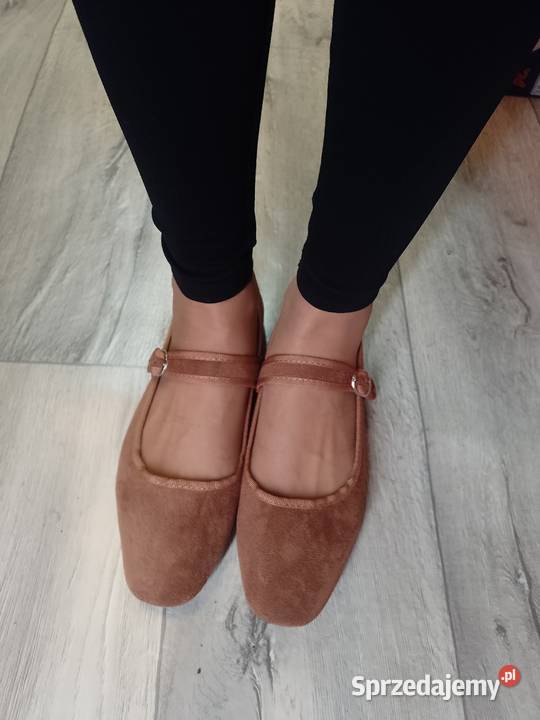 40 Brązowe baleriny wieczorowe z zapięciem NOWE Kraków