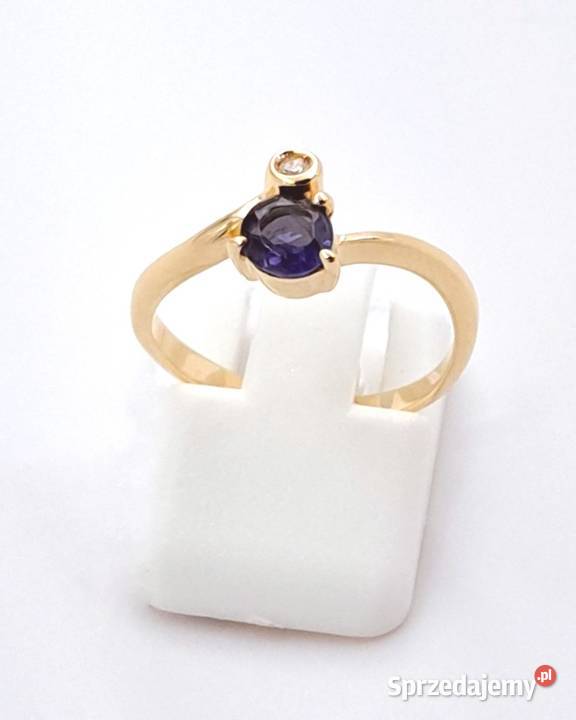 Pierścionek r14 Złoty pr585 z Ametystem Z850 wielkopolskie Poznań