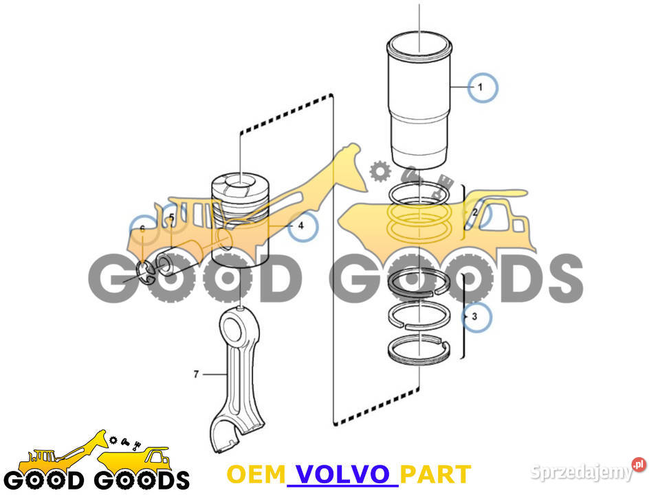 VOLVO TŁOK KUTY TULEJA 13100 D13H D13J 21330684 Władysławów sprzedam