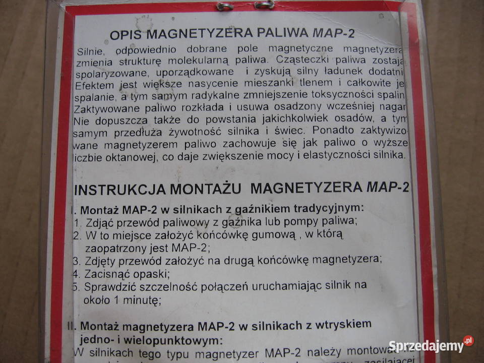 Magnetyzer Paliwa Map2 Fiat 125p 126p Polonez sprzedam