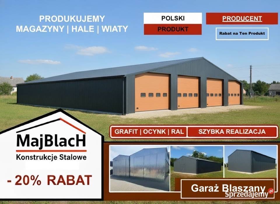 A141Konstrukcja Stalowa Garaż Blaszany Grafitowy