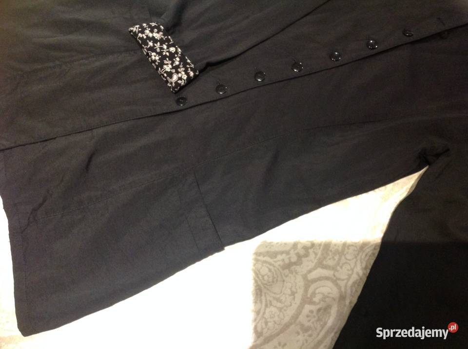 Tunika Żakiet Damski Czarny L1Fashion S biały