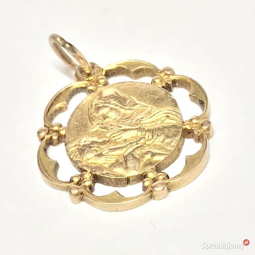 Złoty MEDALIK wisiorek 14K Matka Boska BOZIA 2 Warszawa