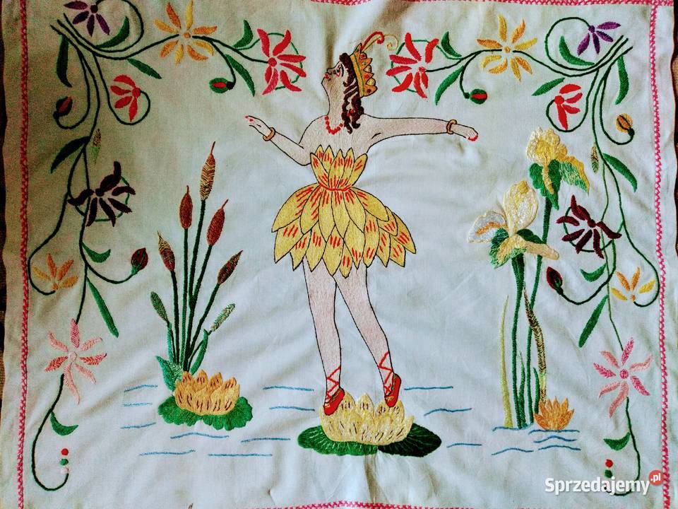 Makatka haftowana rękodzieło PRL śląskie Częstochowa