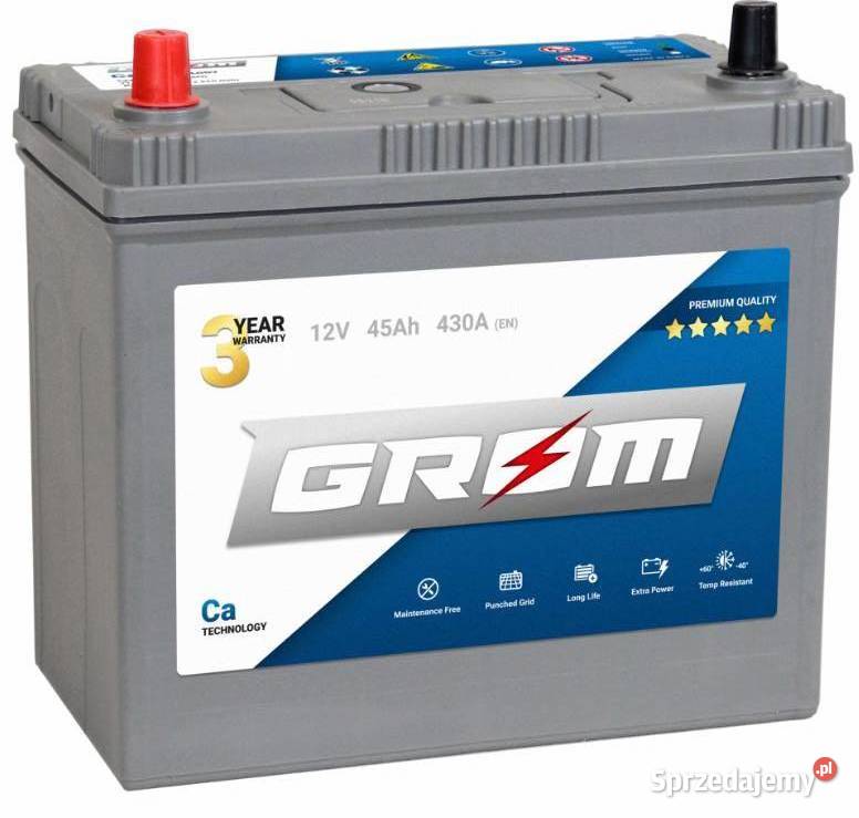 Akumulator GROM Premium 45Ah 430A Japan LEWY Starogard Gdański