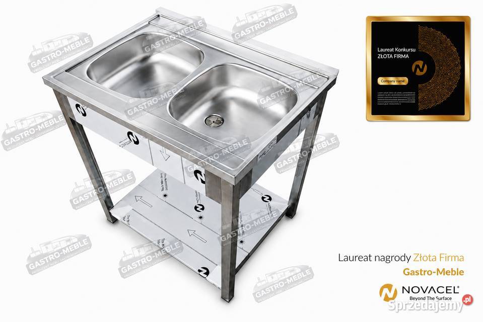 Zlew gastronomiczny 80x60x85 z półką