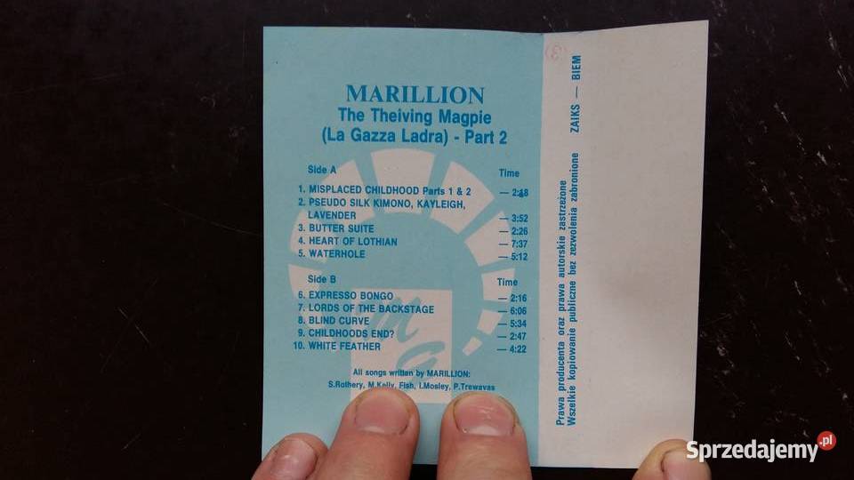 Kaseta magnetofonowa Marillion The theiving Siemiatycze