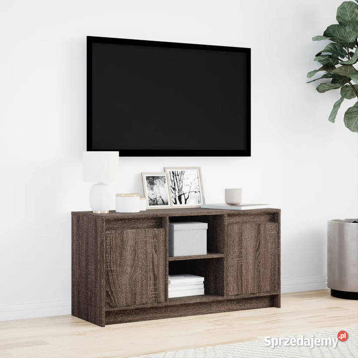Szafka pod TV z LED brązowy dąb 100x34x50 Warszawa sprzedam