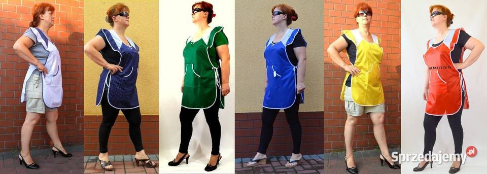 Fartuchy stylonowe zakładane głowę podomka Wronin