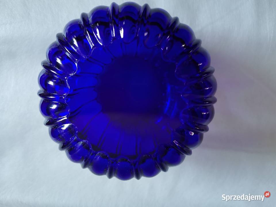Stara kobaltowa bomboniera cukiernica HSG