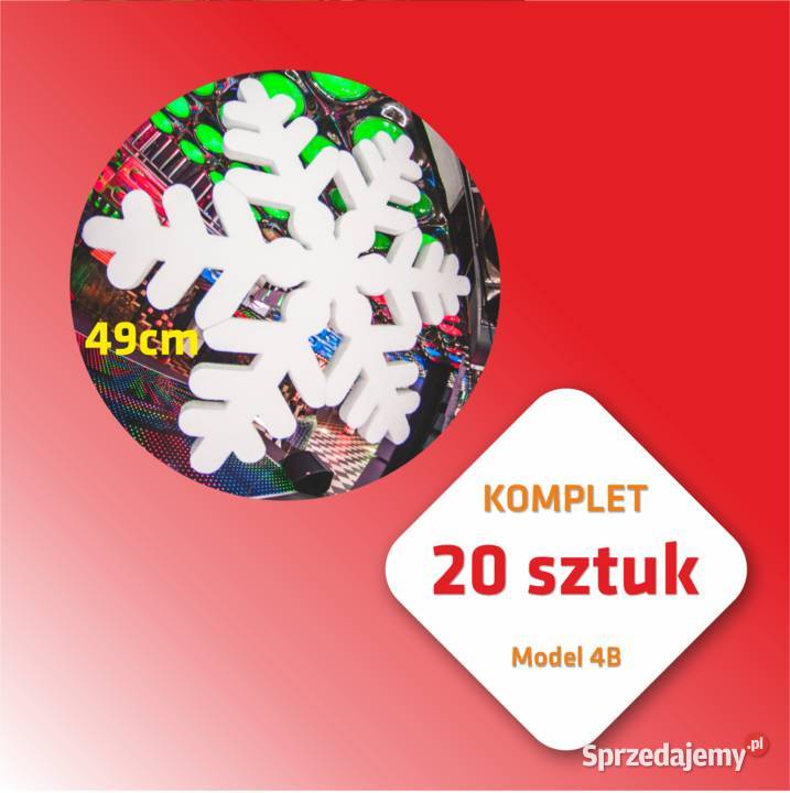 Śnieżynki styropianowe 49 Komplet 20 sztuk Dębna