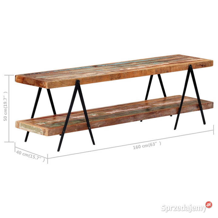 Szafka pod TV 160 x 40 x 50 lite drewno z RTV Warszawa
