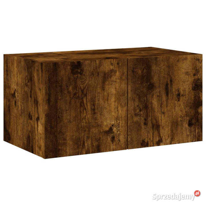 Ścienna szafka TV z LED przydymiony dąb 60x35x31 Warszawa
