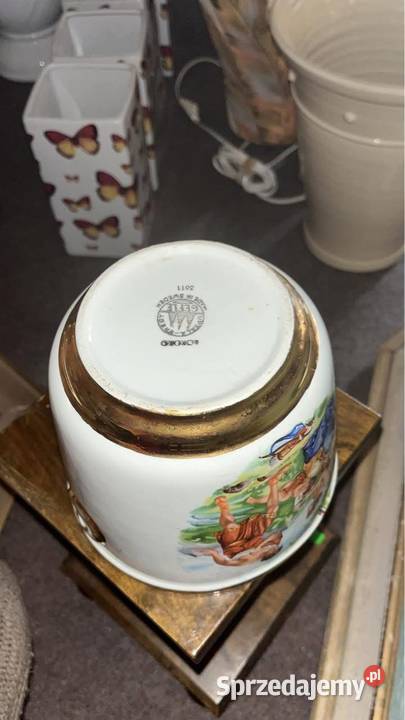 Osłonka Doniczka ze scenami w 2 medalionach Made Gdańsk