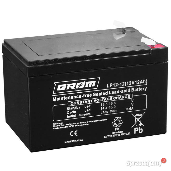 Akumulator żelowy GROM 12V 12Ah LP1212 Ostrów